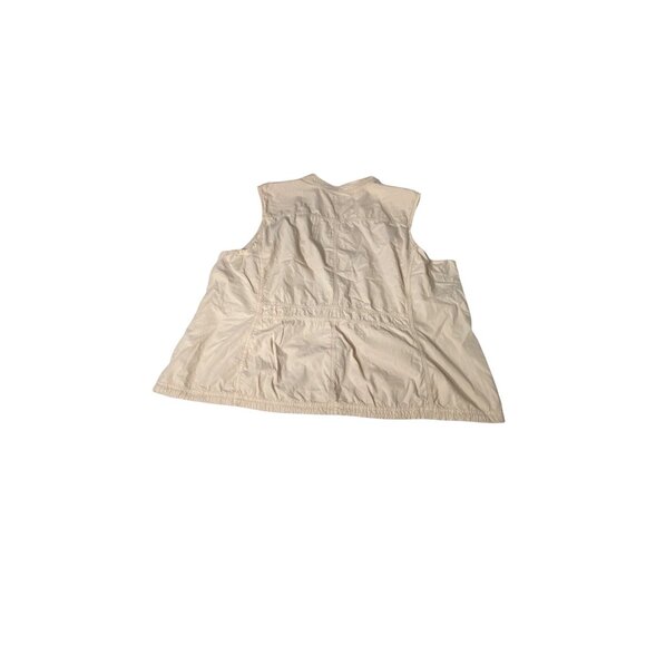 Beige Sleeveless Utility Vest With Zipper & Button Pockets Women's Size 3XL - Picture 6 of 9